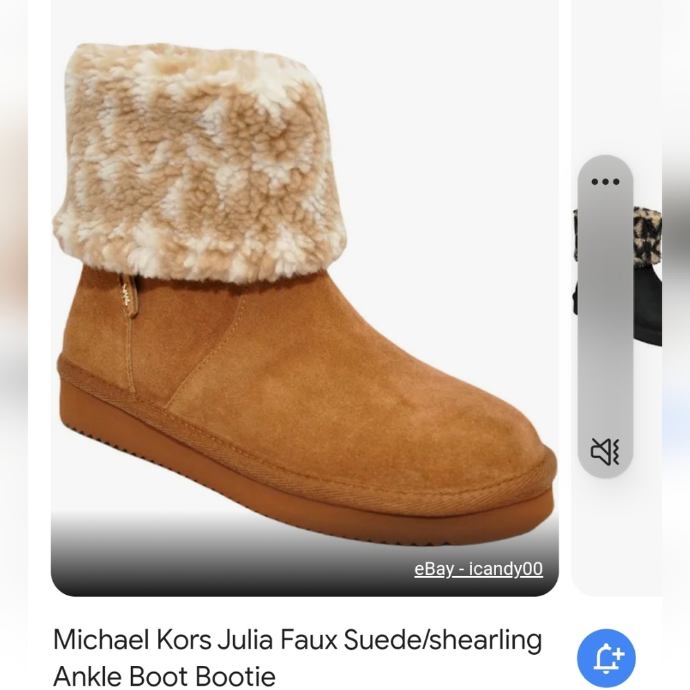 Michael kors sherling suede ankle boot boxed bagged plus dust cover